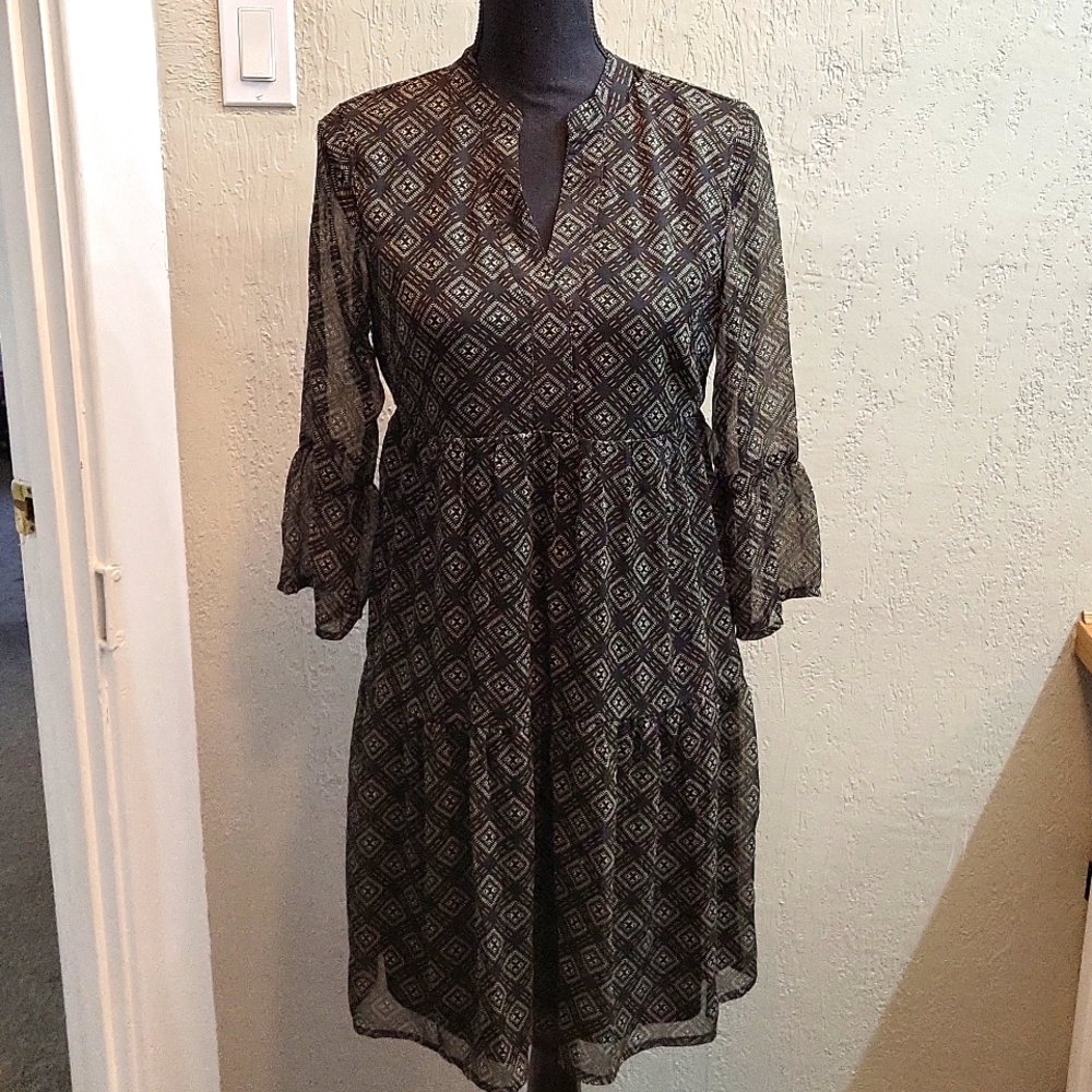 New Vero Moda 3/4 Sheer Sleeve Smock Dress